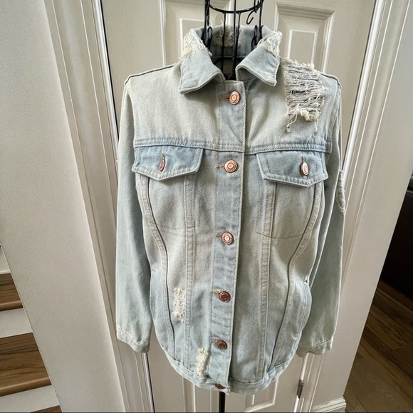 THREAD & Supply light denim washed jean Jacket Small - Picture 2 of 11
